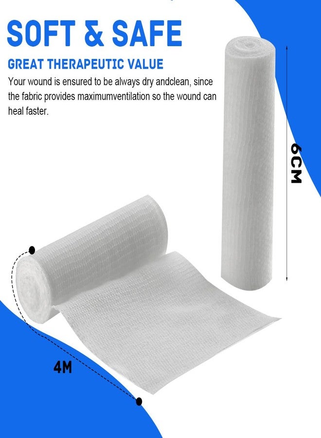 YSYONM Gauze Rolls 12 Pack Stretch Bandages Cotton Mummy Wraps for Hand Wrap Dressing Ankles & Knees 6cm x 4m - Image 2
